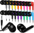 Kanayu 100 Pack Wired Earbuds Bulk for Classroom Use - Multicolor Set