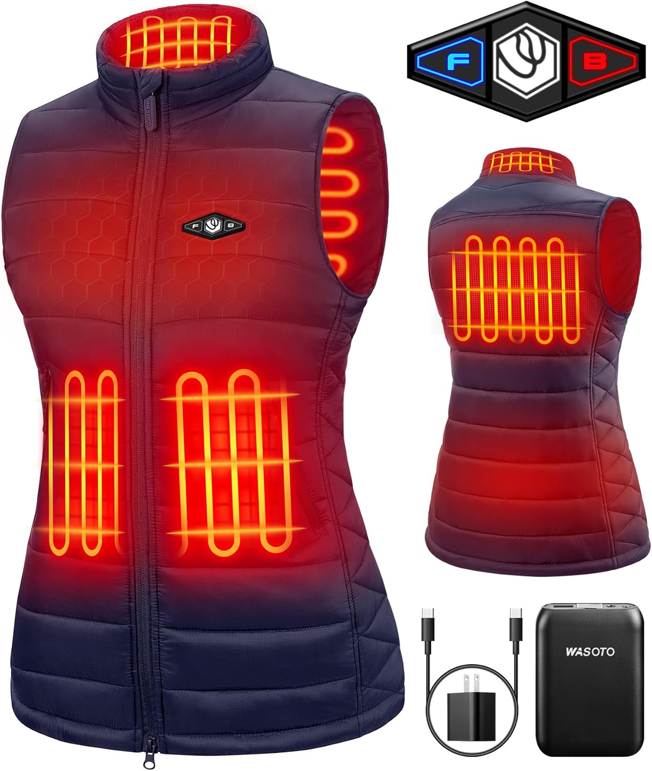 WASOTO Heated Vest for Women with Long-Lasting Battery Pack