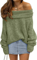 Off The Shoulder Womens Oversized Sweater - Loose Batwing Pullover