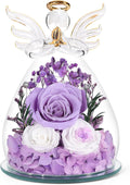 Preserved Rose Angel in Glass Figurine - Timeless Forever Rose Gift