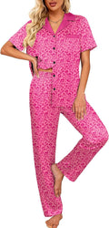 Satin Pajamas Set for Women Silk Button Down Sleepwear - Soft, Stylish