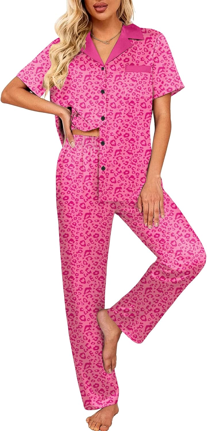 Ekouaer Satin Pajamas Set for Women - Stylish Silk Sleepwear