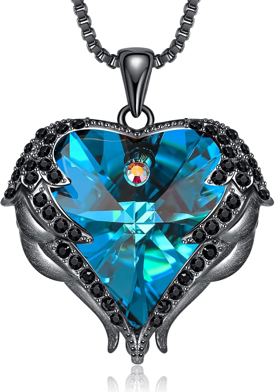 CDE Angel Wings Necklace with Birthstone for Women Gifts