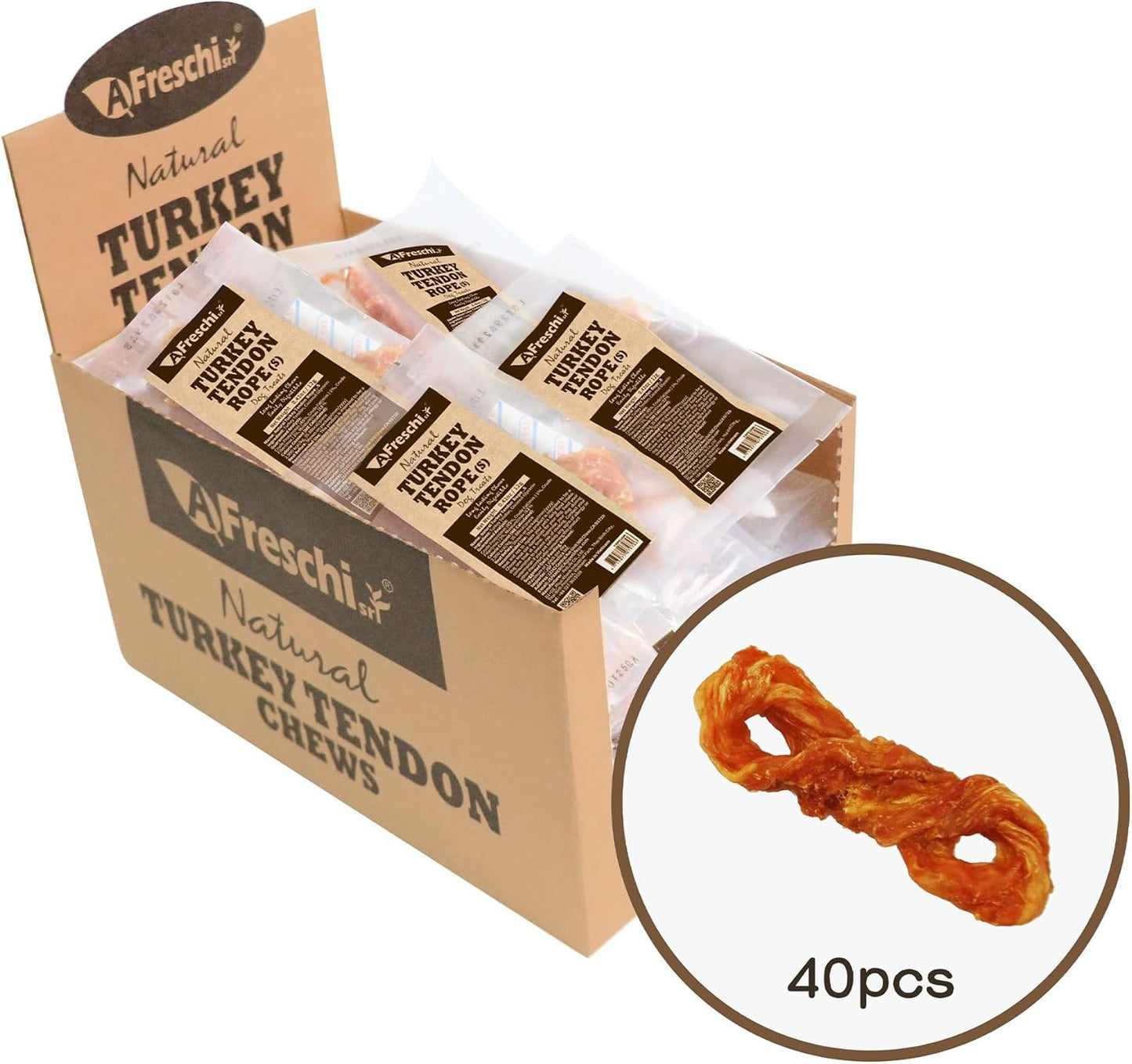 Natural Turkey Tendon Rope Dog Treats for Healthy Chewing