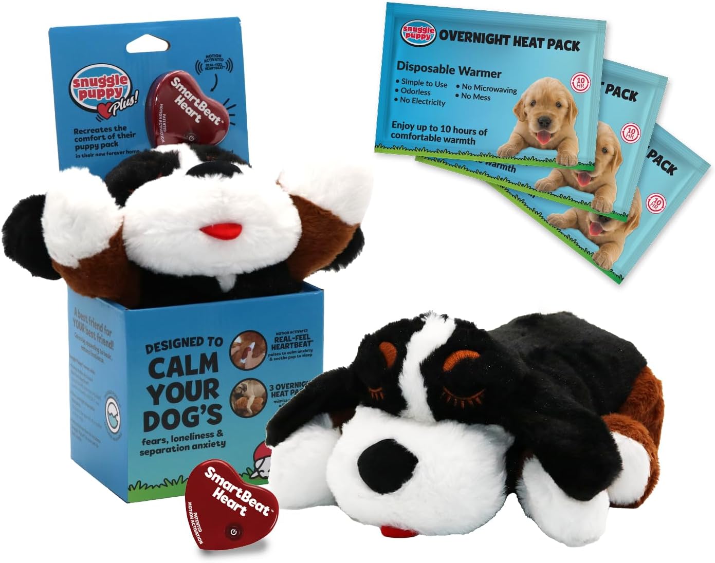 Snuggle Puppy Plus Dog Toys with Motion Activated Heartbeat