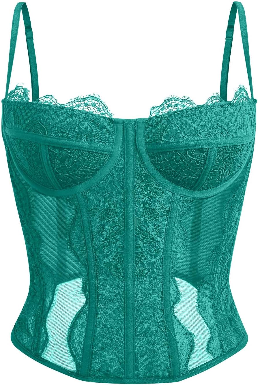 Stylish Corset Tops For Women - Lace Mesh Date Night Fashion
