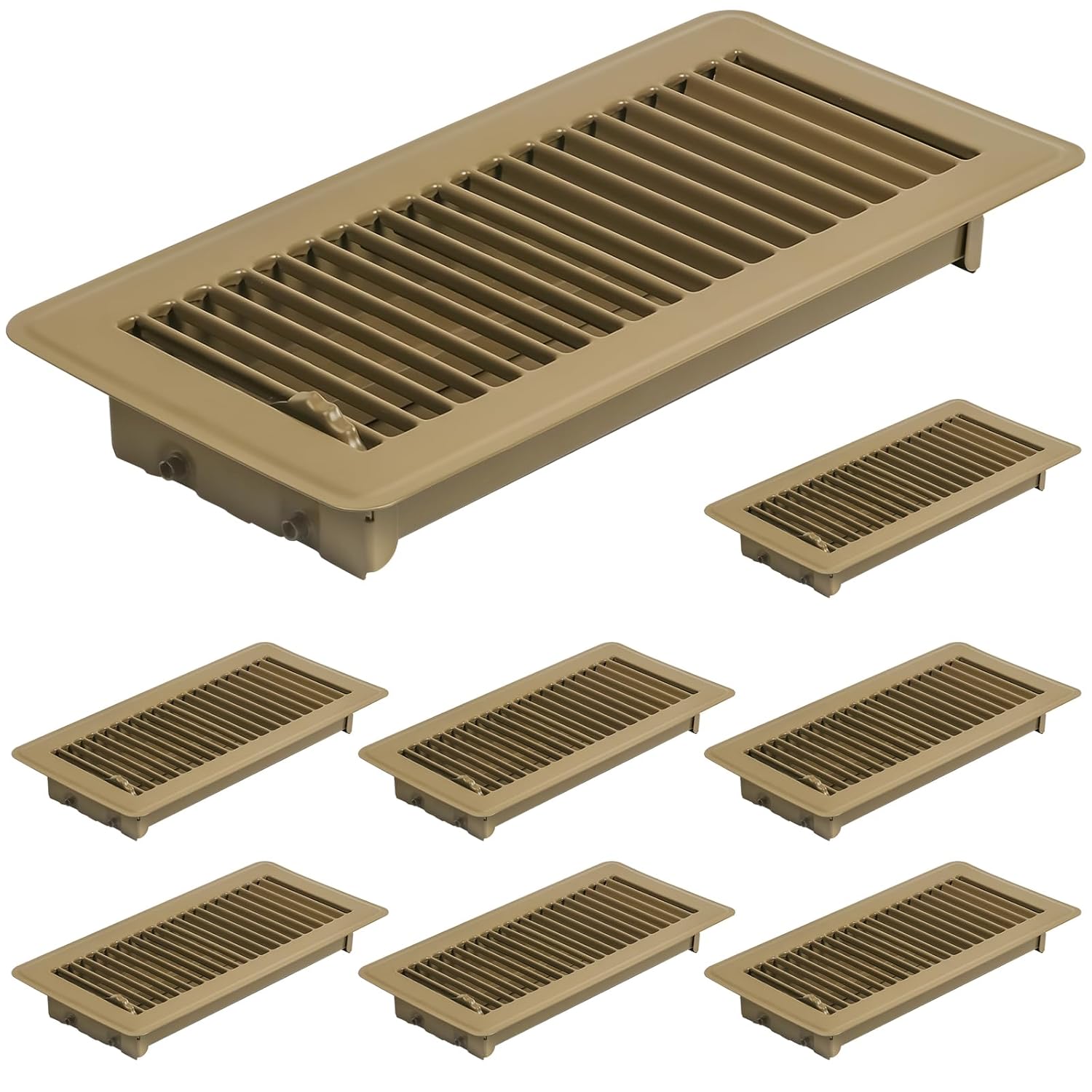 8 Pack 4x10 Floor Register Vents for Home - Heavy Duty Steel