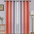 SimpleHome Ombre Room Darkening Curtains - Gradient Coral to Greyish