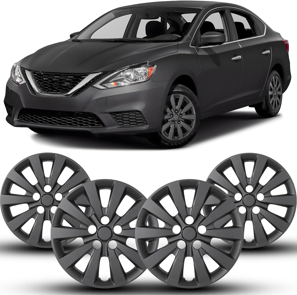 Winjet Hubcaps 16 Inch Wheel Covers for Nissan Sentra & Leaf