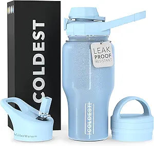 Coldest Sports Water Bottle with 3 Lids for Ultimate Hydration