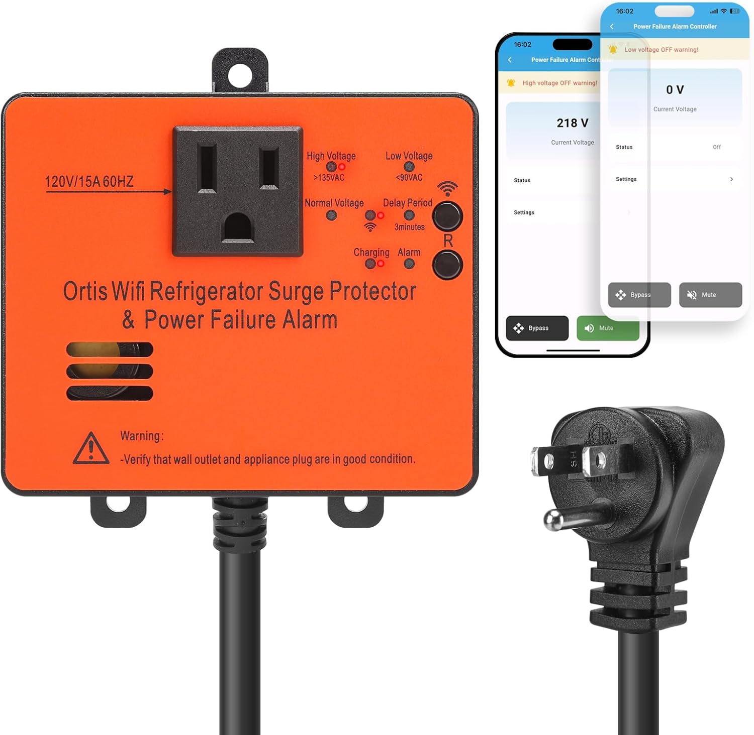 Wi-Fi Smart Power Failure Alarm with Surge Protection for Safety