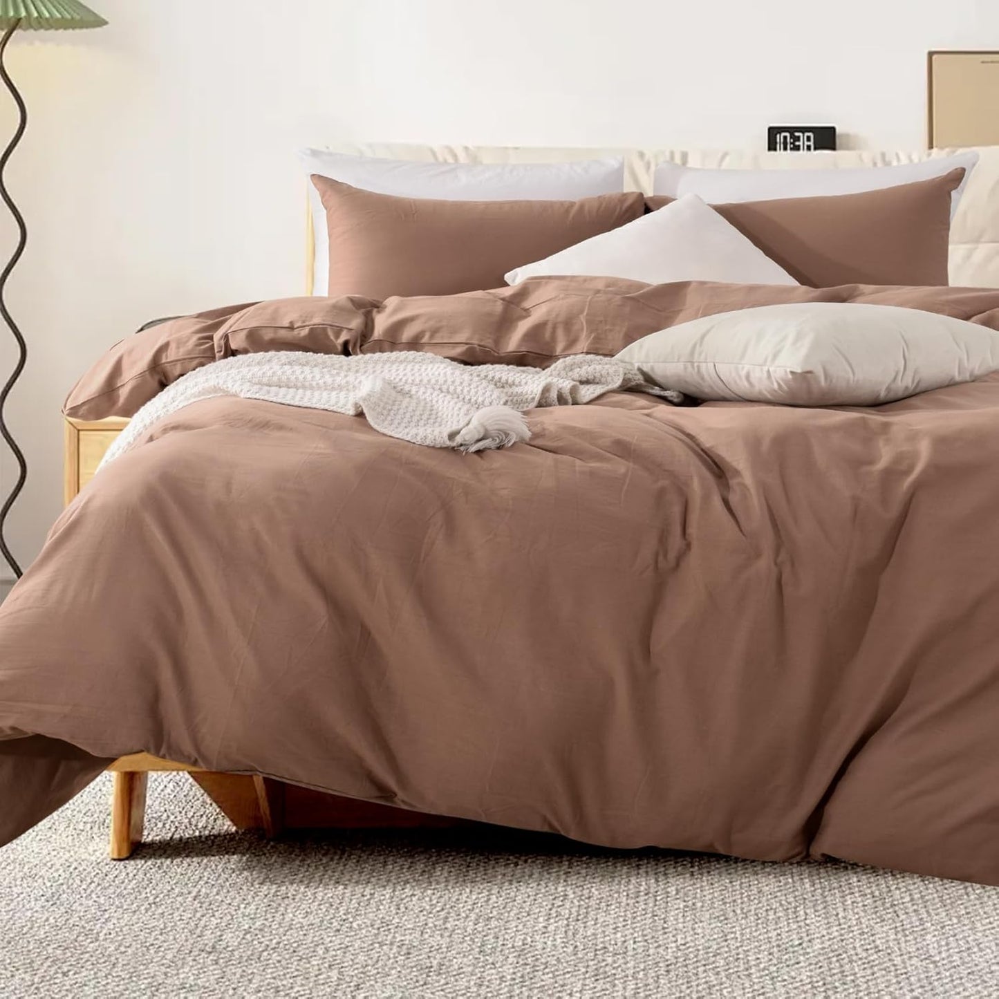 NEXHOME PRO Duvet Cover Set 100% Washed Cotton California King