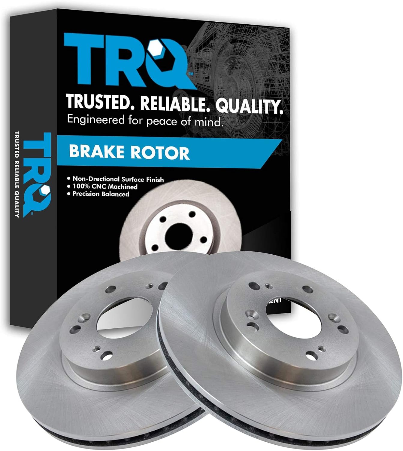 TRQ Front Brake Rotors Set Vented for 2002-2004 Honda CR-V