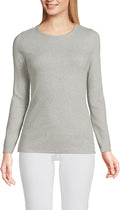 Lands' End Women's Cotton Rib Knit T-Shirt - Soft Everyday Layer Shoes