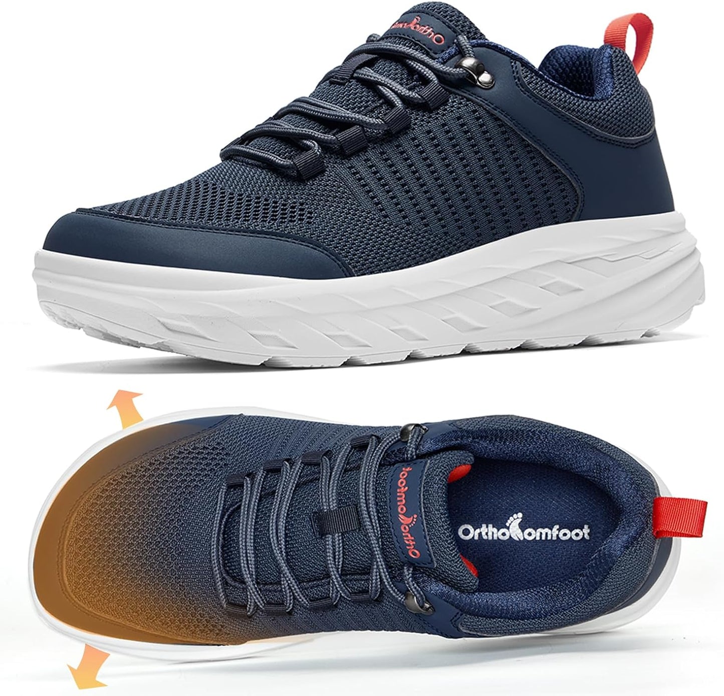 OrthoComfoot Men's Orthopedic Comfortable Diabetic Wide Shoes