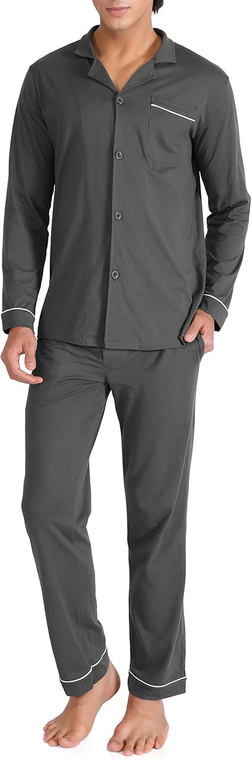DAVID ARCHY Mens Pajamas Set for Comfort and Style at Home