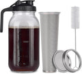 Durable 64 oz Cold Brew Mason Jar with Stainless Steel Filter