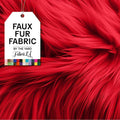 Faux Fur Fabric by the Yard - Plush 2 to 2.5in Pile, Red 15 Yards