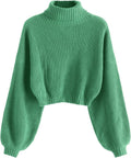 ZAFUL Women's Fashionable Cropped Turtleneck Sweater