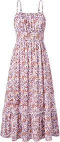 GRACE KARIN Womens Summer Maxi Dress - Flowy Smocked Floral Midi