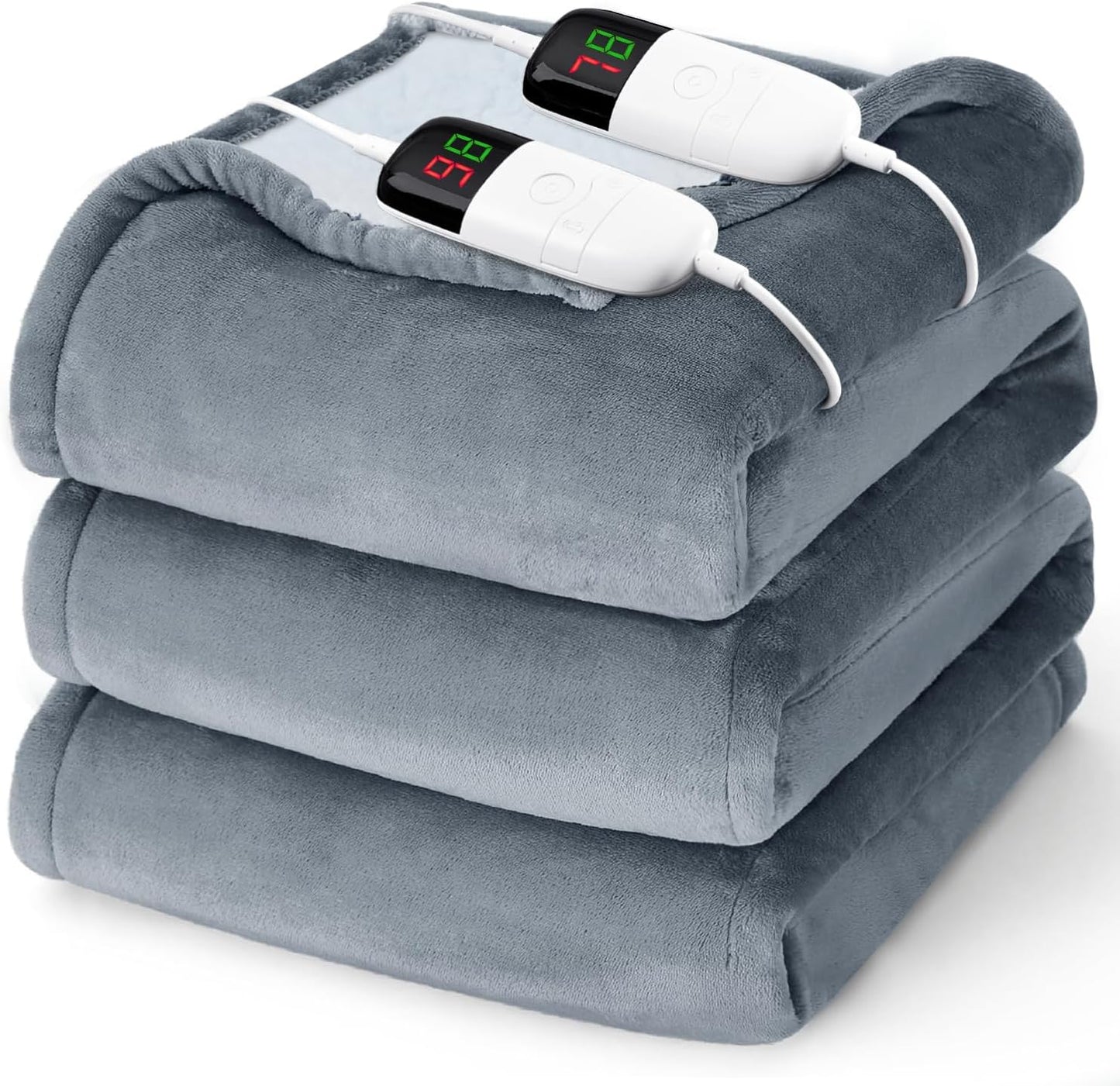 BOMOVA Heated Electric Blanket - Dual Control, 10 Levels, Soft Flannel, ETL Certified