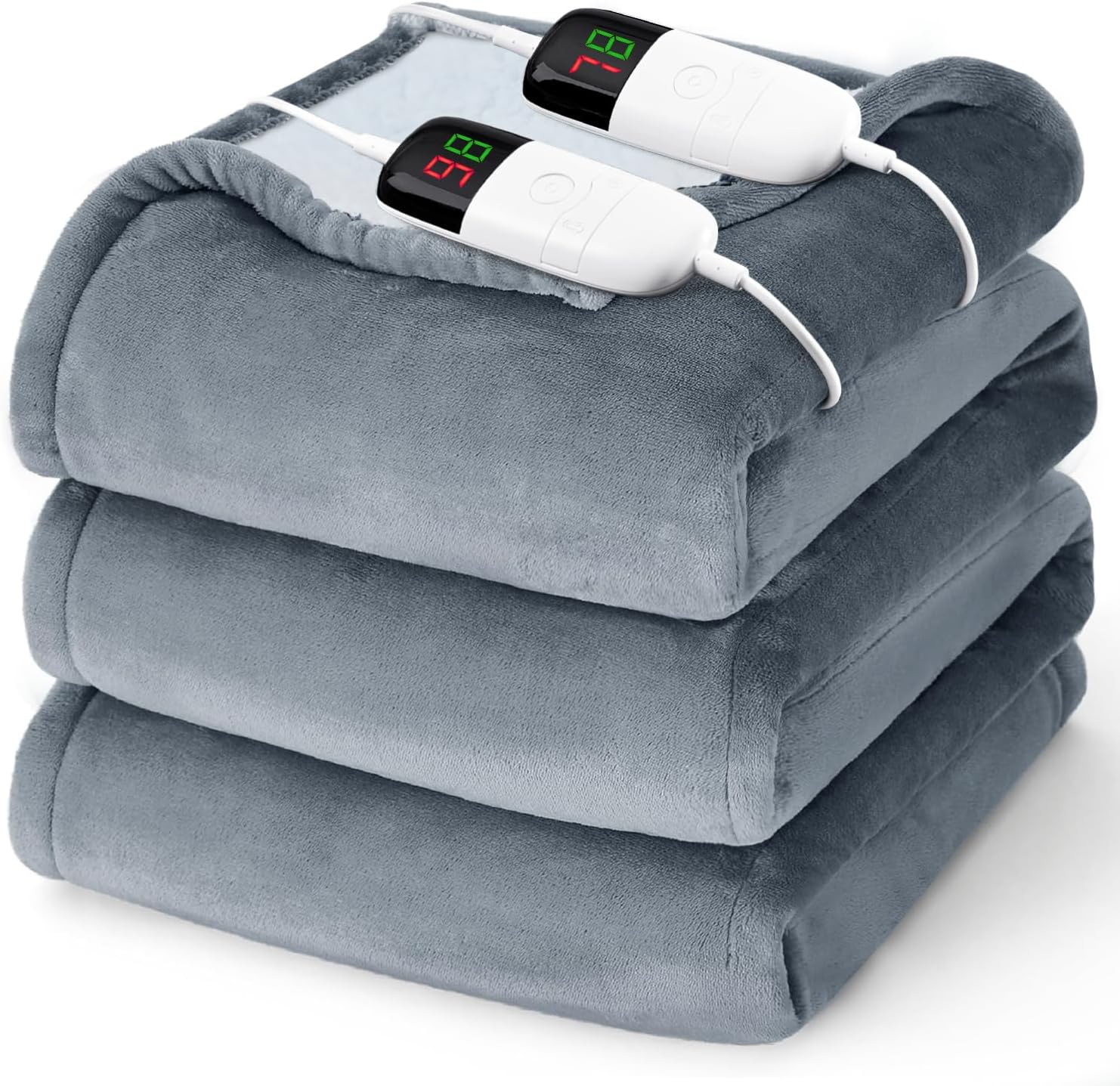 BOMOVA Heated Electric Blanket - Dual Control, 10 Levels, Soft Flannel, ETL Certified