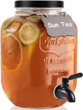 1 Gallon Drink Dispenser with Spigot Glass Sun Tea Jar - Airtight