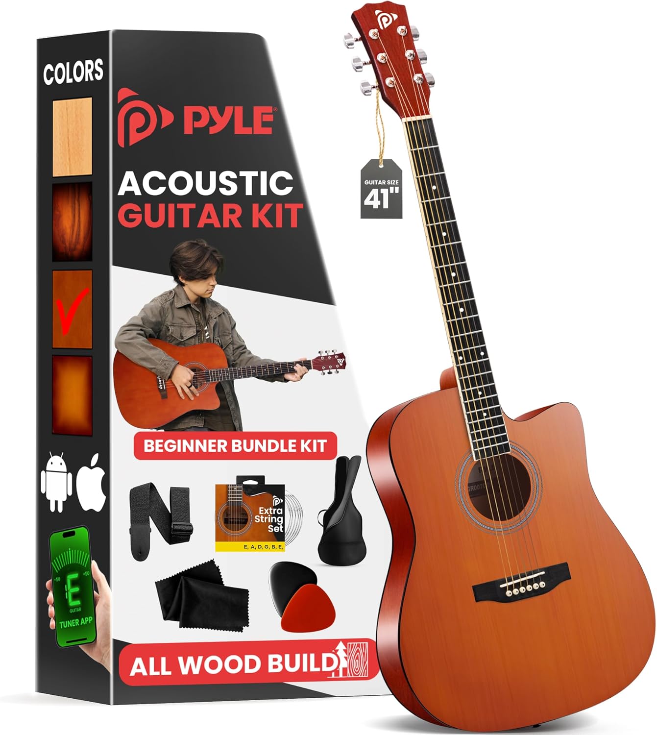 Premium Pyle Full Size Acoustic Guitar Kit