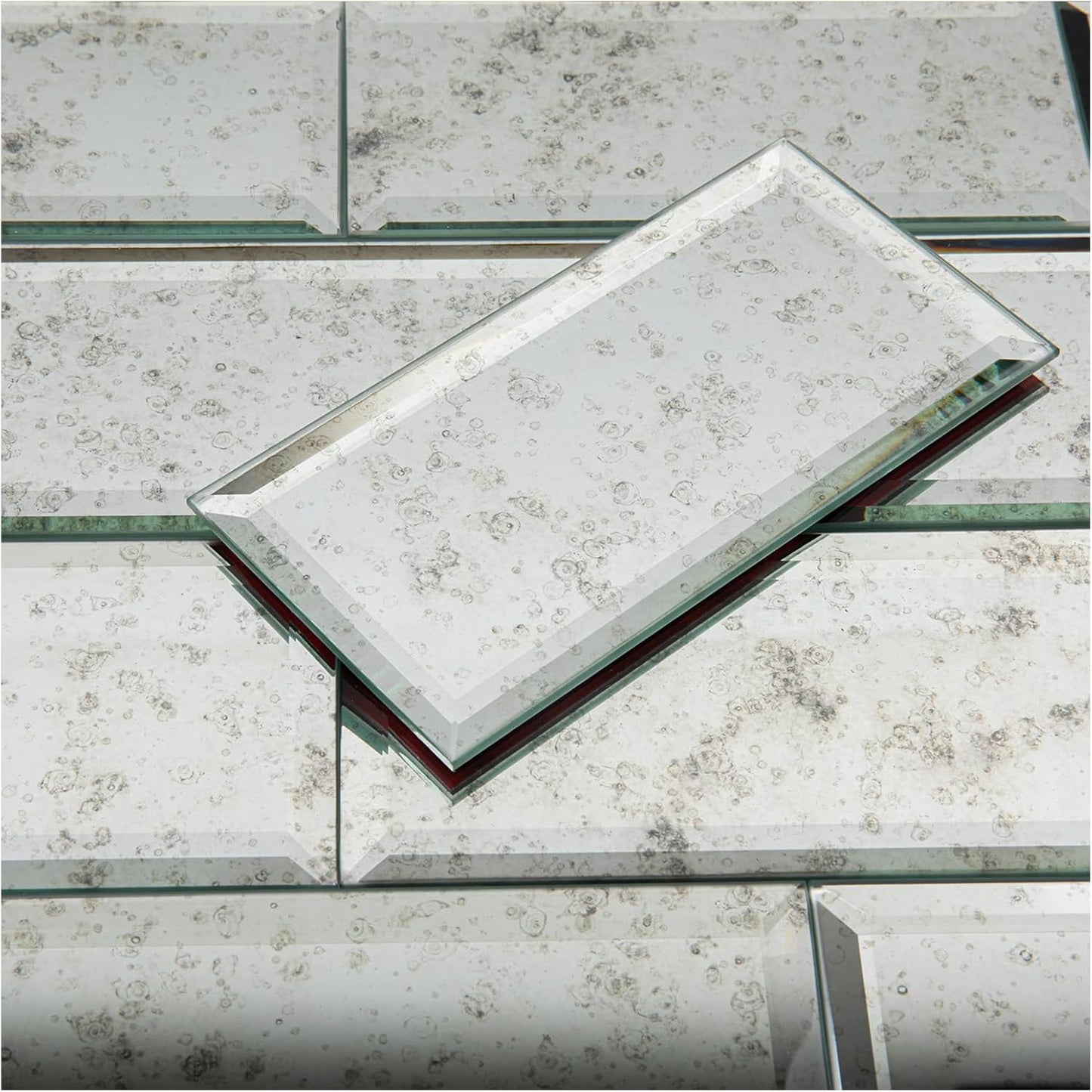 Lovdeco Peel and Stick Beveled Antique Mirror Tile for Walls