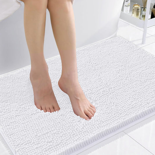 Smiry Luxury Chenille Bathroom Rugs - Soft, Absorbent, Non-Slip