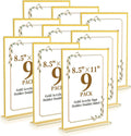Acrylic Sign Holder 8.5 x 11 Clear 9 Pack - Double Sided Gold Display