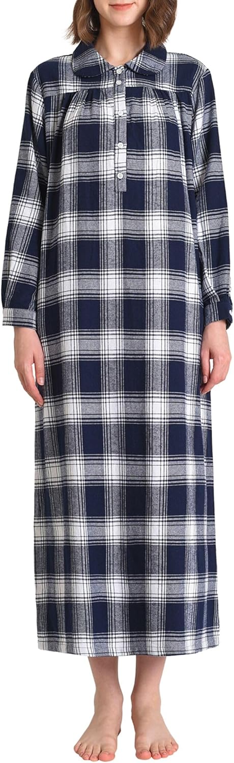 Latuza Women's Long Flannel Nightgown for Ultimate Comfort