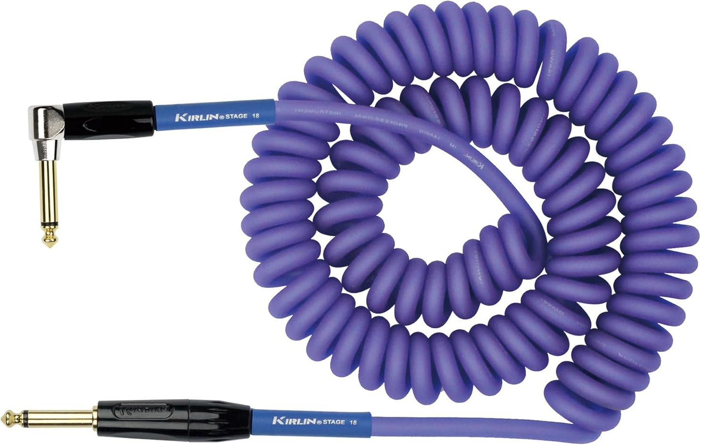 Premium 30ft Coil Instrument Cable with Right Angle Connector