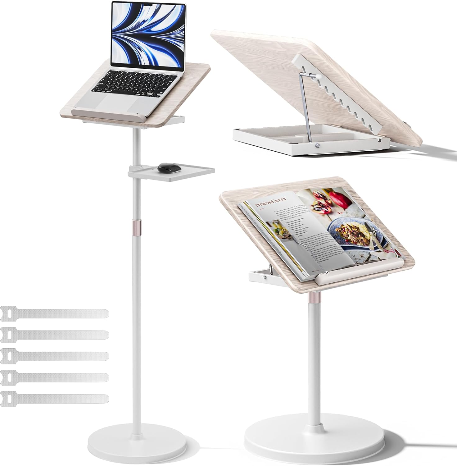 2 in 1 Adjustable Book Stand for Music Sheets and Tablets