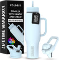 Coldest Insulated Tumbler with Handle and Straw - 46 oz Leak Proof