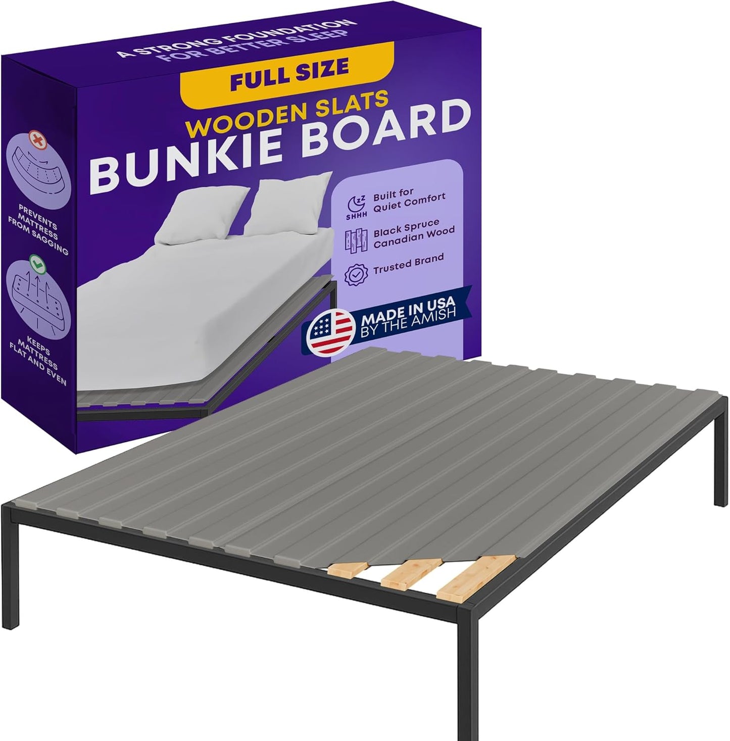Wooden Full Bed Slats for Support Under Mattress Replacement