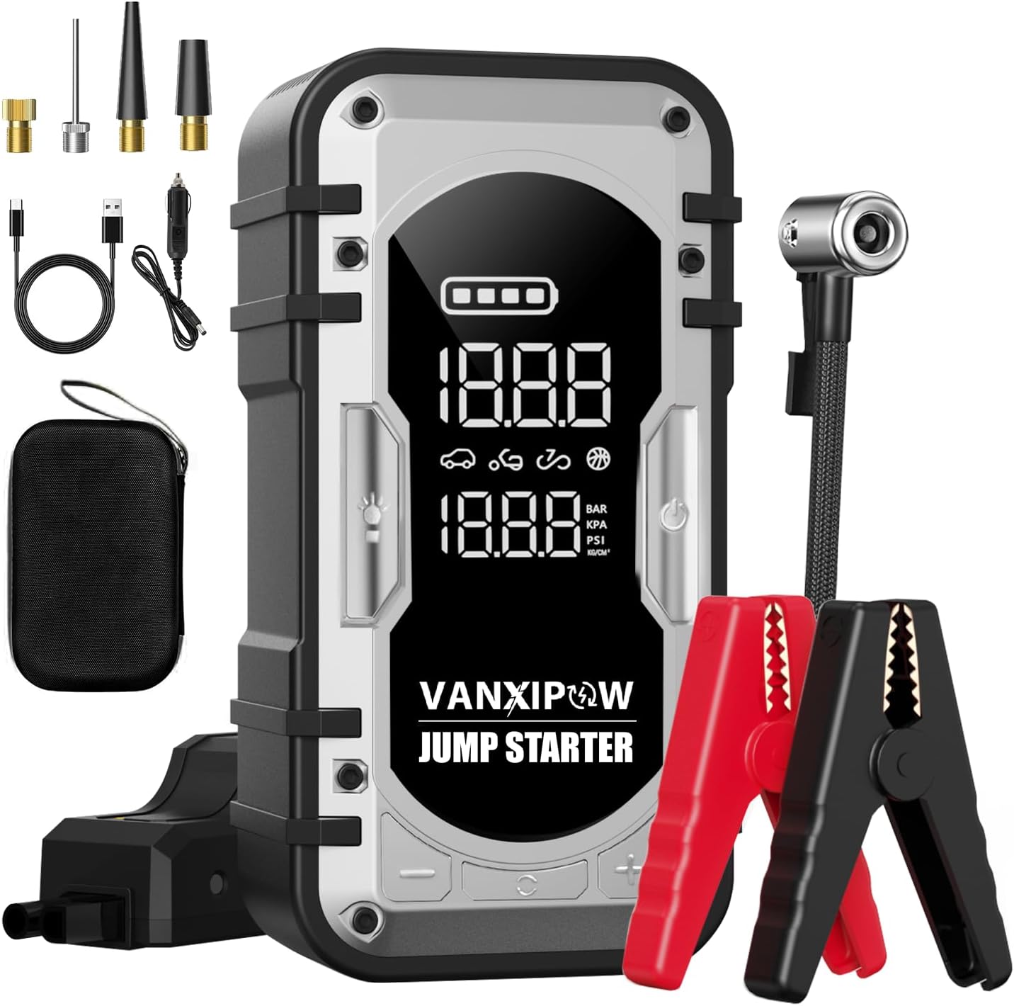 Portable Car Battery Jump Starter with Air Compressor 4500A