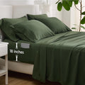 Bedsure Deep Pocket King Sheet Set - 6 Piece Olive Green