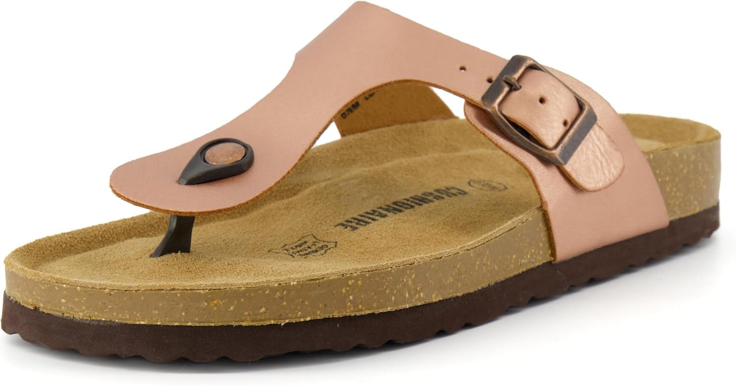 CUSHIONAIRE Women's Leah Cork Footbed Sandal for Summer Style