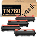 v4ink 4PK Compatible TN760 Toner Replacement for Brother - Value Pack