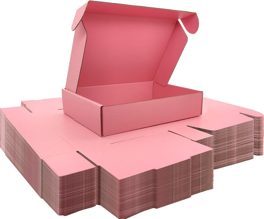 Small Shipping Boxes Set of 50 - Pink Corrugated Mailers
