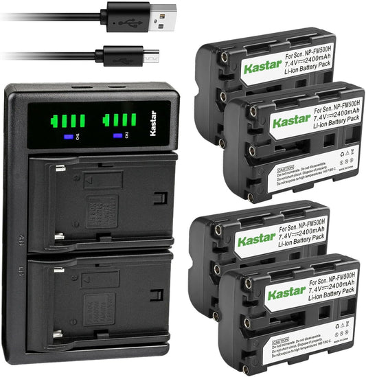 Kastar 4-Pack Battery and USB Charger for Sony Alpha Cameras