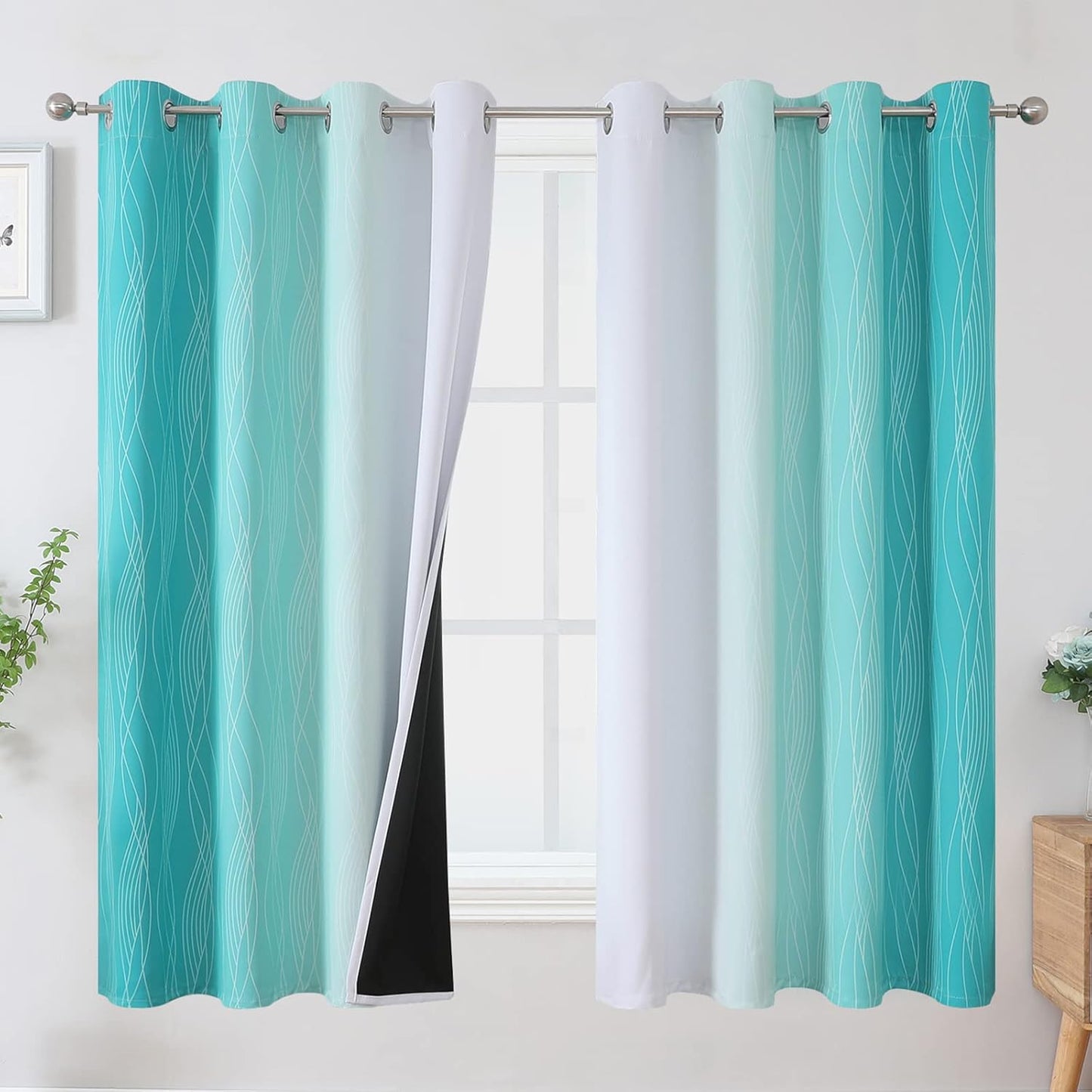 Ombre Blackout Curtains for Bedroom and Living Room by Estelar