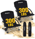 Low Beach Chair - Portable Folding Oversized Seat for Adults