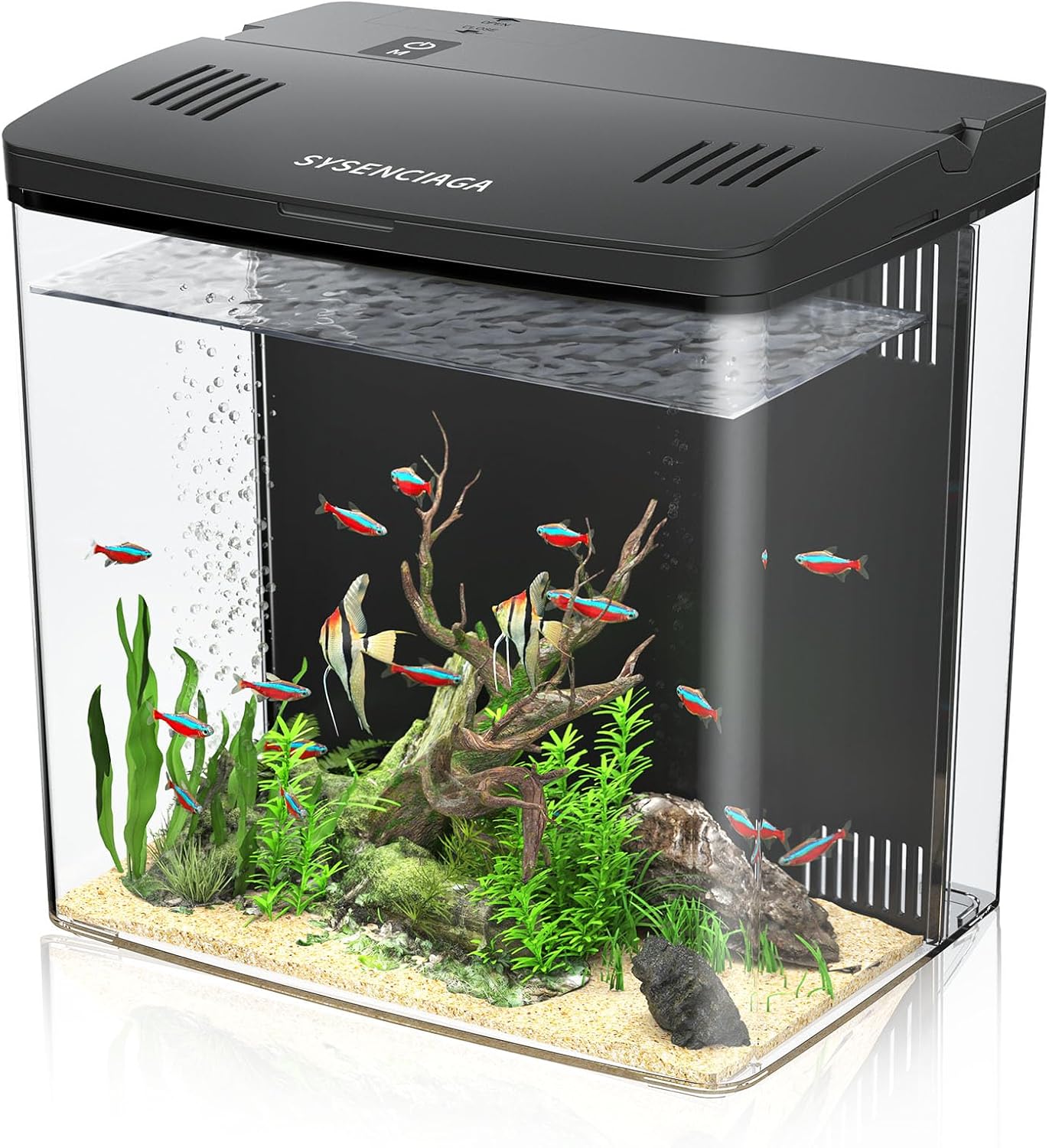 1.2 Gallon Betta Fish Tank with Self Cleaning Filter System