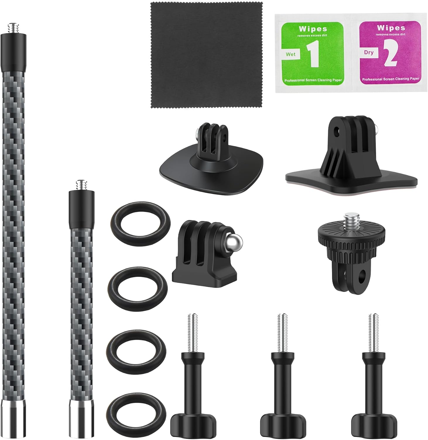 All Carbon Fiber Extension Arm Kit for GoPro and Insta360 Cameras