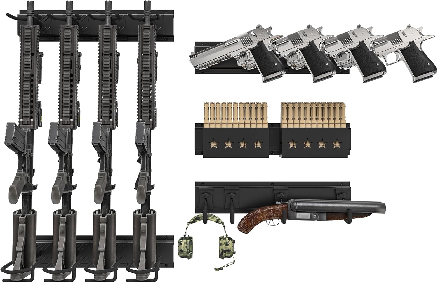 Heavy Duty Steel Gun Rack for Securely Displaying Firearms