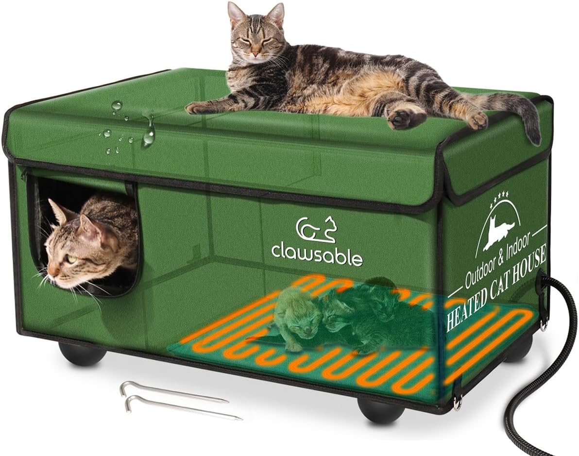 Clawsable Indestructible Heated Cat House for Outdoor Cats