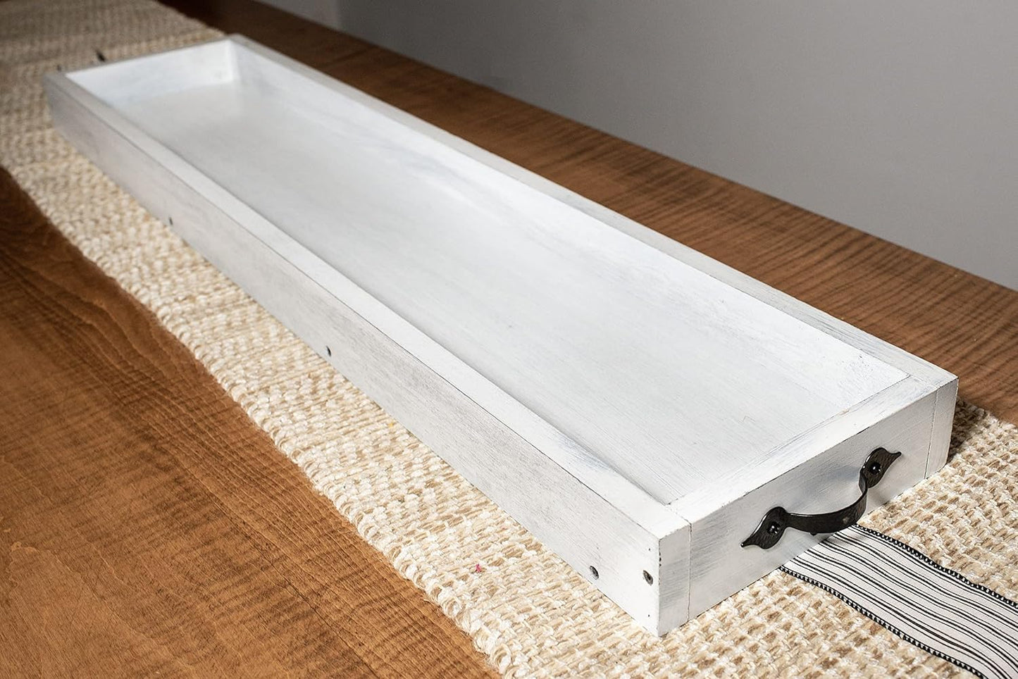 Rustic Long Table Tray for Farmhouse Table Decor Centerpiece