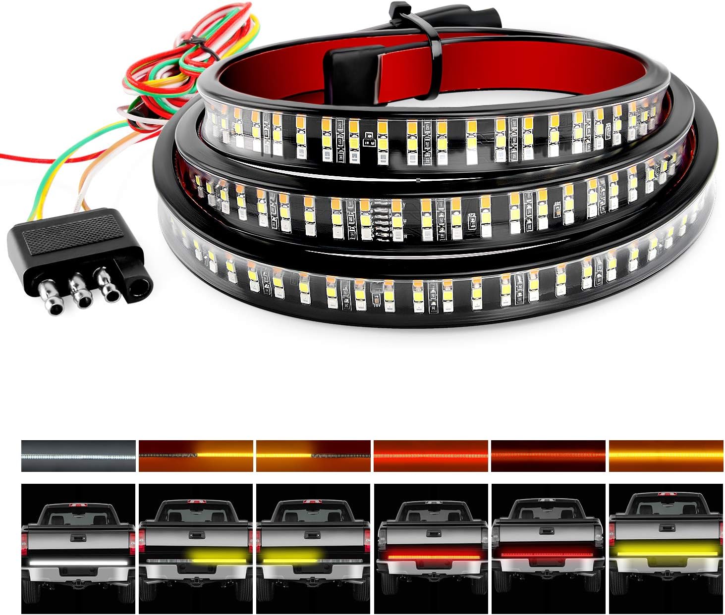 Nilight TR-04 Truck Tailgate Bar 60in with 504 LED Lights